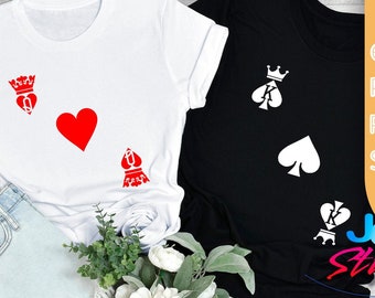 King and Queen svg, Valentine day svg, couple King Queen svg, playing card svg, love cutfile, love svg, cricut, silhouette.