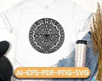 Maya Calendar svg, Maya simbols svg, mexico svg, aztek svg, Instant Download for Cricut,Digital Download ,eps, ai, png. pdf