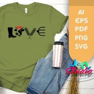 Farming Love svg, Farm love svg, love png, valentines farm svg, bella fattoria svg, amore svg, Cricut, Silhouette