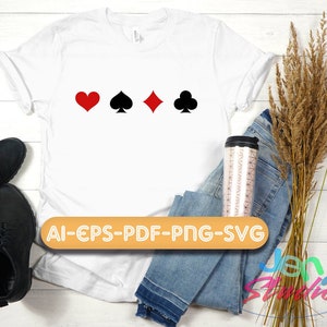 Playing card svg, spades svg, Heart svg, Card suite svg, poker svg, cutfile, cricut, silhouette, ai, eps, pdf, png