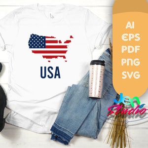 USA svg, Amerikaanse svg, 4 juli svg, United State Flag SVG, Amerikaanse kaart, Instant Download voor Cricut, Digital Download ,eps, ai, png. Pdf