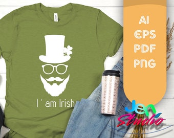Ich bin irische Svg, St. Patricks Day Svg, Glück mit Kleeblatt Svg, St. Patricks Day Shirt, Cricut, Silhouette, geschnittene Datei