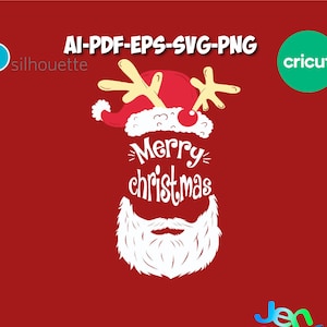 Santa Claus Face svg, Santa Claus svg, Merry Christmas Santa Claus svg, Christmas svg, cricut  silhouette, cutfile, png, eps, ai, pdf