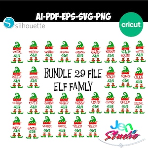 Elf family svg, ELF svg, Christmas svg, Merry Christmas svg, Cricut, Silhouette, cutfile, png, ai, pdf, eps