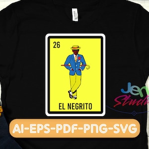 El negrito svg, El negrito png, karta loterii svg, meksykańskie png, loteria png, natychmiastowe pobieranie.