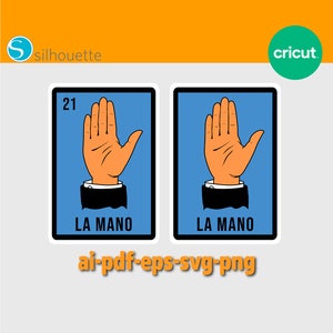 La Mano svg, La mano png, latino svg, mexican png, loteria png,  loteria card svg, loteria card png, instant download.