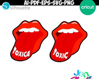kiss toxic svg,  toxic svg, la toxica svg, lips svg,  woman's mouth svg mouth svg, red lips svg, girl svg eps, png, ai , cutfile, clipart