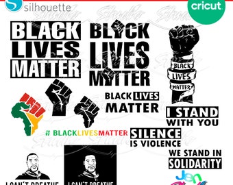 Black Lives Matter svg, george floyd svg, non riesco a respirare svg, png, AI, EPS, dps, dxf, file di taglio, stampabile