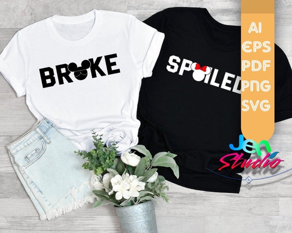 Broke - Spoiled And Broke Couples Wedding Engagement Tees Broke - Spoiled And Broke Couples Wedding Engagement Tees