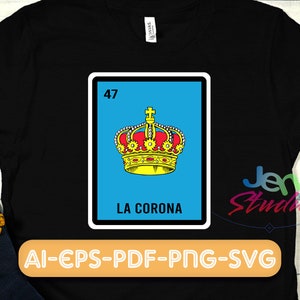 La corona svg, La corona png, loteria card svg, mexican png, loteria png, La corona Mexican loteria card, instant download.