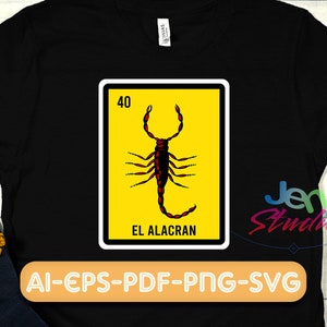 El Alacran svg, El aLACRAN png, karta loterii svg, meksykańskie png, loteria png, meksykańska karta loterii El alacran, natychmiastowe pobieranie.