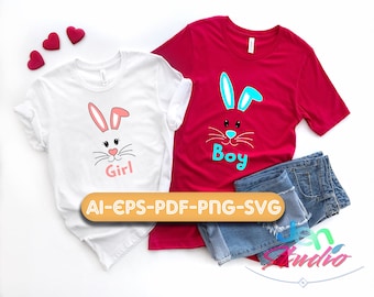 Girl or Boy svg, bunny face svg, Easter svg, Gender Reveal svg, baby shower svg, pink or blue svg, Pregnancy's svg, Cricut, Silhouette