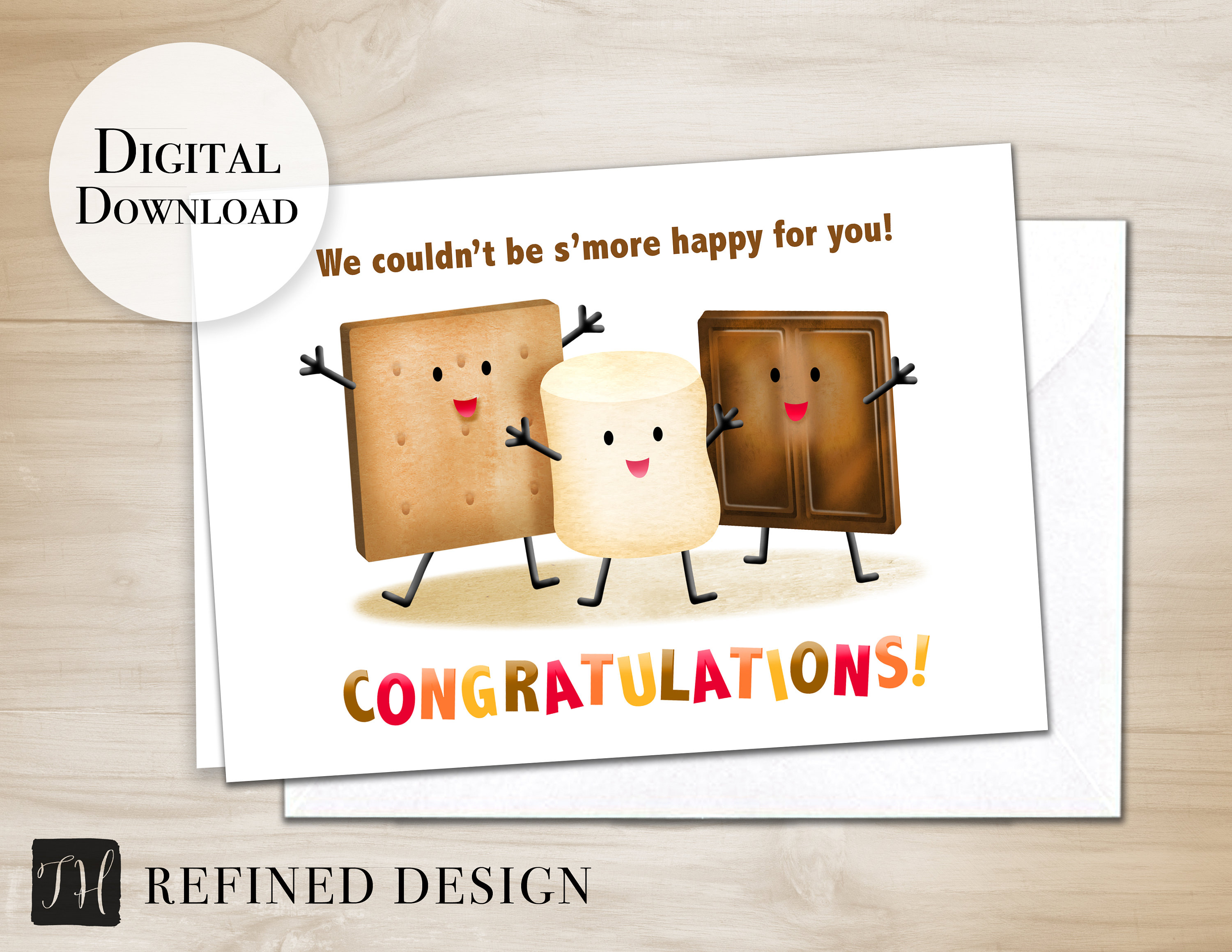 Funny Congratulations Greeting Card Congrats Cute S'more | Etsy