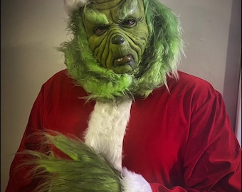The Grouch Christmas Meanie , Green grouchy Full Costume , Jim Wearable Carey