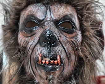 classic wolf man mask scary