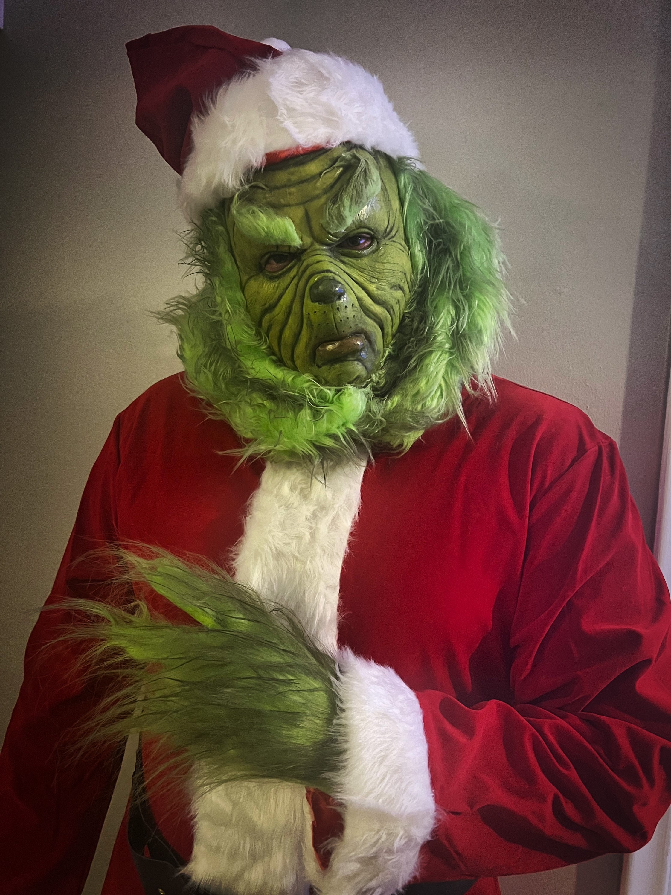 7PCS The Grinch Costume Adult Green Christmas Santa Xmas Cosplay Mask &  Outfit