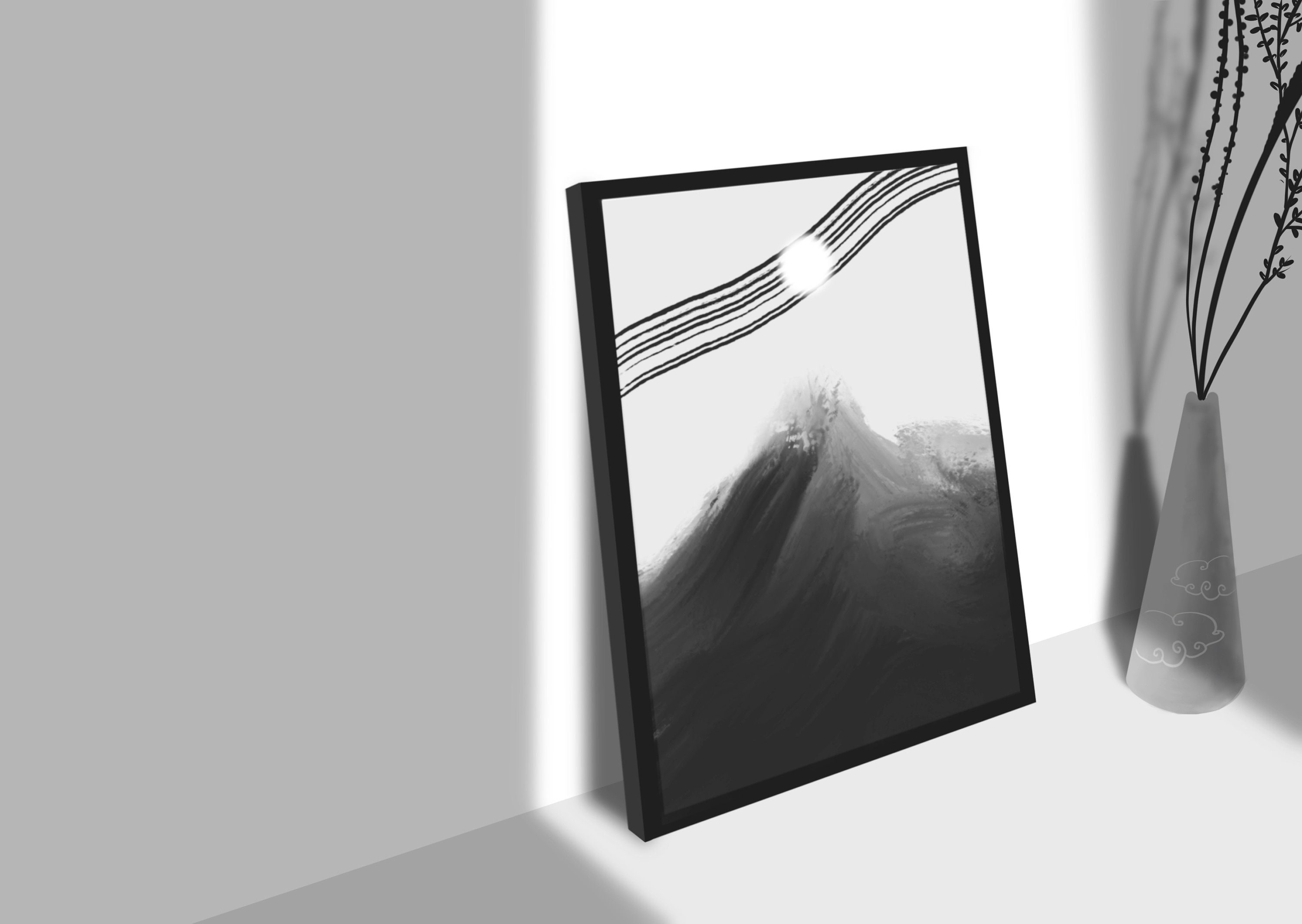 Black and White Wall Art Print Home Decor Abstract Wall Art Etsy UK