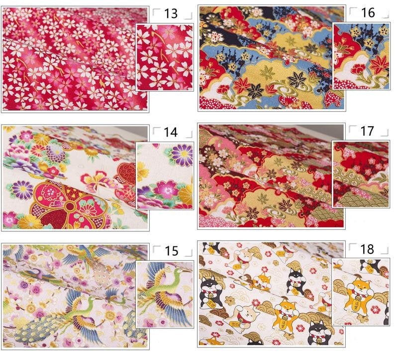 Japanese Fabric, Pure Cotton, Sewing Fabric, By the Half Yard image 5