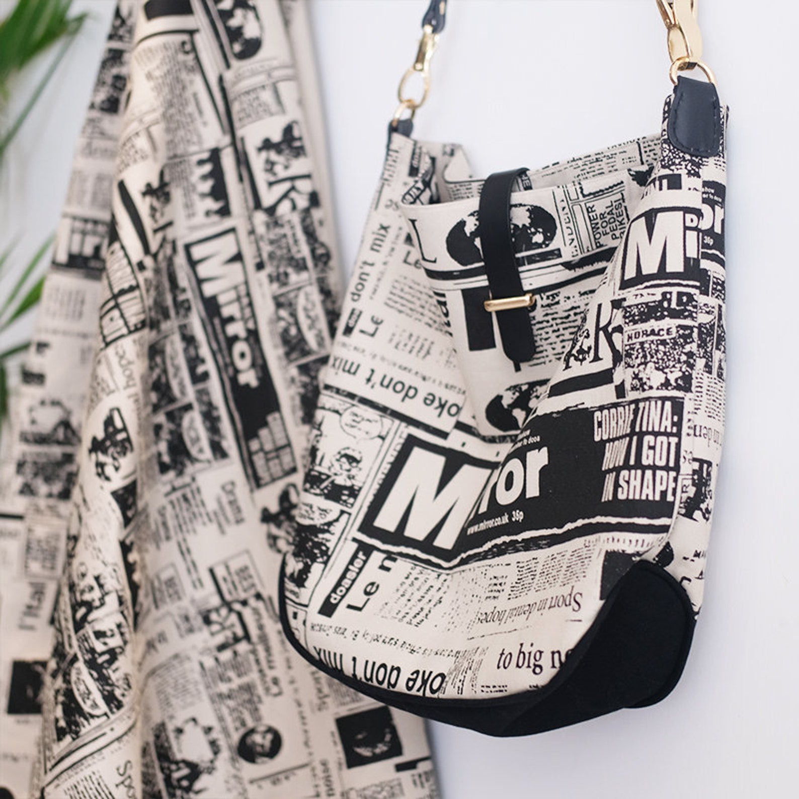 Newspaper Pattern Cotton Fabric Nostalgic DIY Fabric Etsy