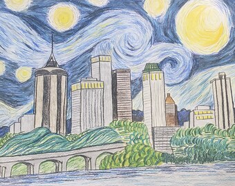 Starry Night Tulsa Oklahoma Fine Art Print