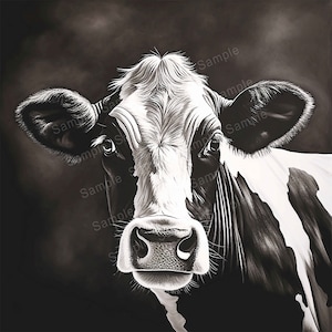 Väggtavla Holsteinko, tryck själv, stort ko-tryck.