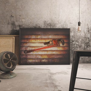 Gereedschap kunst aan de muur, Industriële kunst, boerderij kunst, man cave kunst, Vaderdag, digitale download, Zaagkunst, Moersleutel kunst, Hamer kunst, distressed