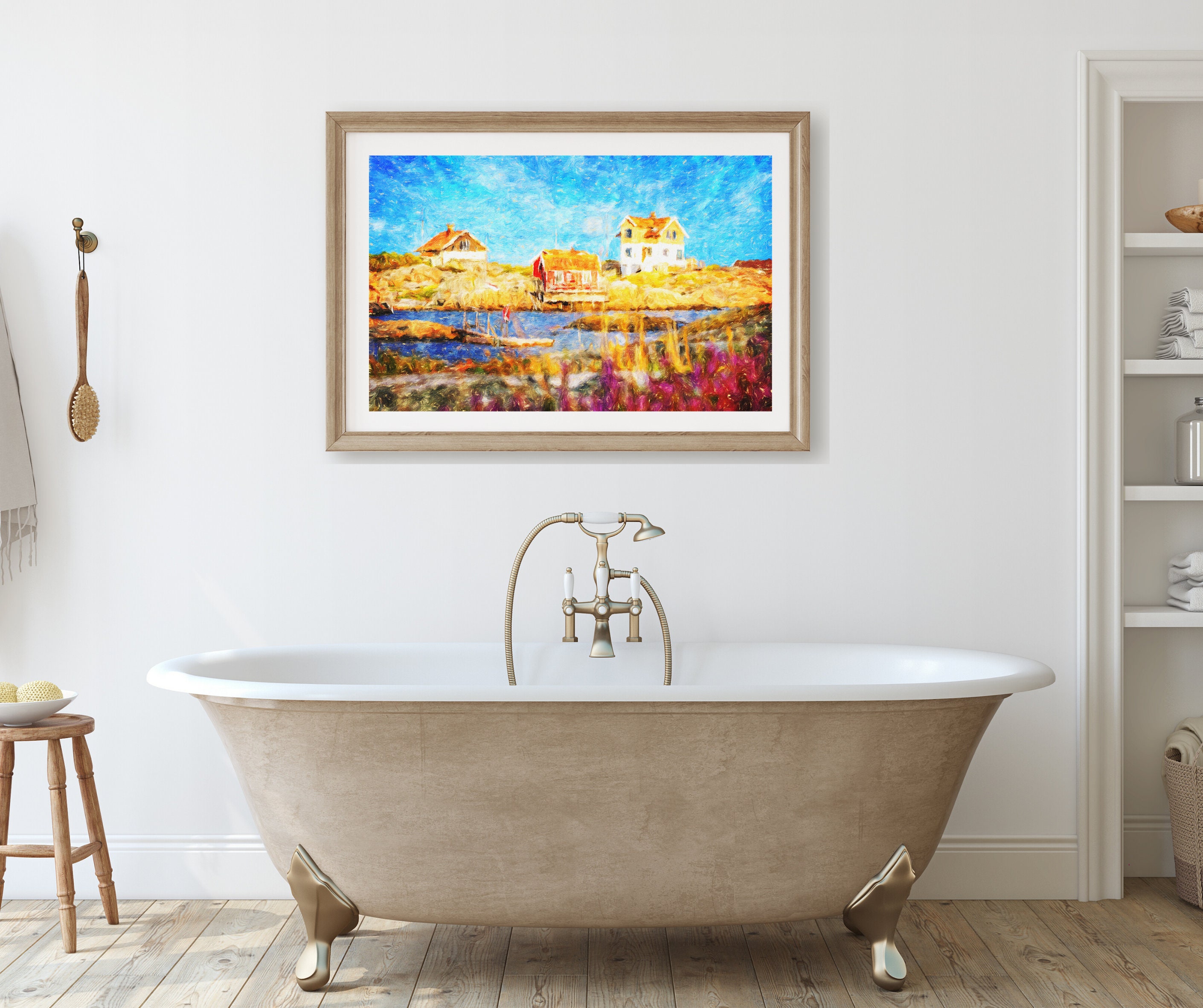 Strand Häuser druckbare Kunst Strand Häuser Wandkunst | Etsy