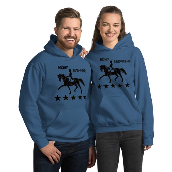Dressage Highly Recommend Unisex Hoodie, Mens Horse Shirt, Womens Horse Shirt, Dressage Horse, hores Lovers Gift