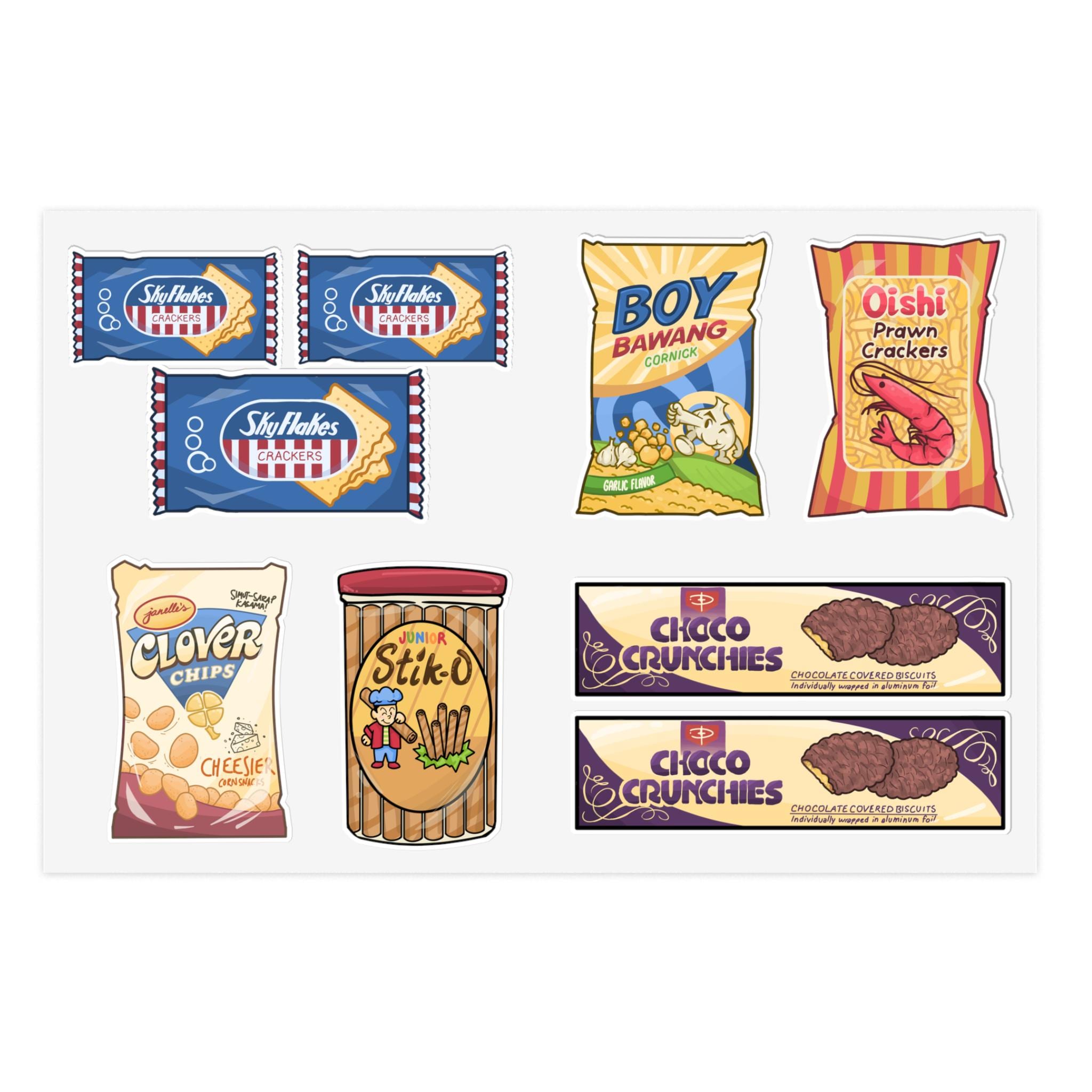 Snack Sticker Sheet Retro Filipino Snacks Sticker Sheets | Nostalgic Childhood Snack ...
