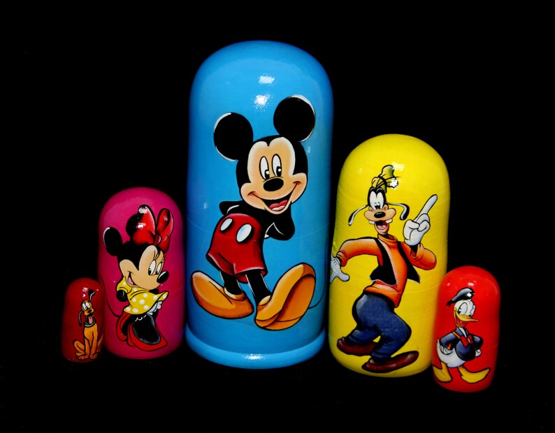 Mickey Mouse Nesting Doll 17 Cm Matryoshka Russian Collectible | Etsy