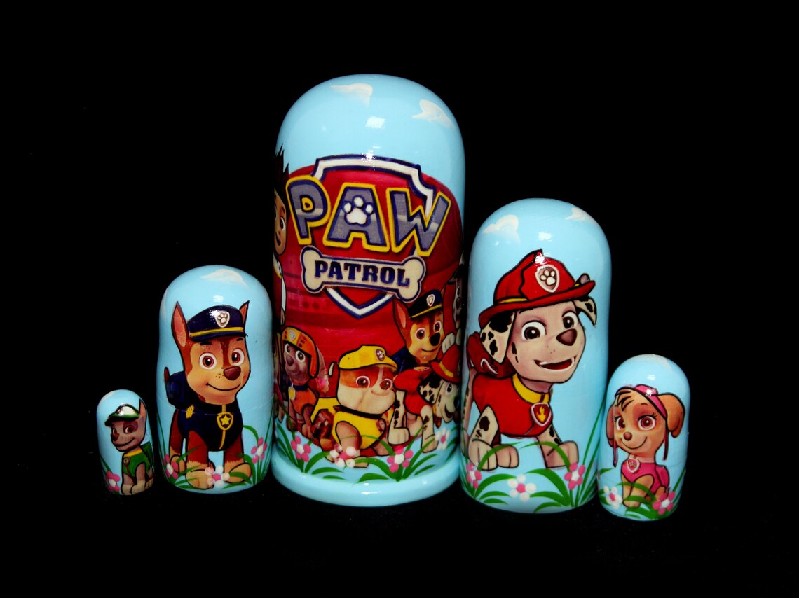 Paw Patrol Nesting Doll 17 Cm Matryoshka Russian Collectible Etsy UK