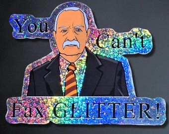 You can't fax Glitter - Holographischer Glitzer Sticker - Verspielter Dingo