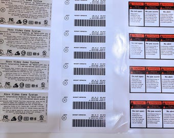 Original Xbox Replacement Back Stickers / Security / Warranty Labels