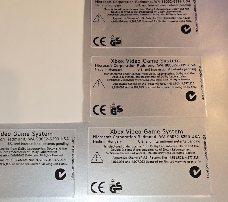 Original Xbox Replacement Back Stickers / Security / Warranty Labels ...