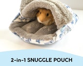 2-in-1 Snuggle Pouch for small animals Snuggle Sack for guinea pigs, rats, hedgehogs, chinchilla Cave bed