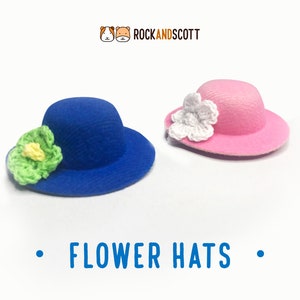 Guinea Pig Flower Hats |  Hats for hamsters, rats, chinchilla, hedgehog, ferrets and other small animals