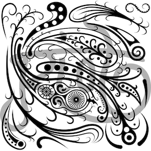 Paisley Vines SVG Digital download Customizable Printable