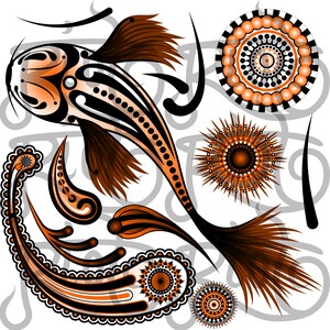 Koi Fish Paisley SVG Digital download Customizable Printable