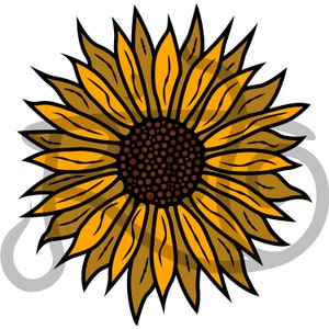 Sun Flower Cut file, SVG, PDF, JPEG