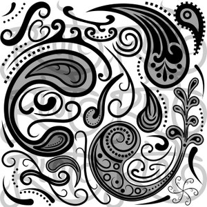 Vector Paisley SVG Digital download Customizable Cut File or Printable