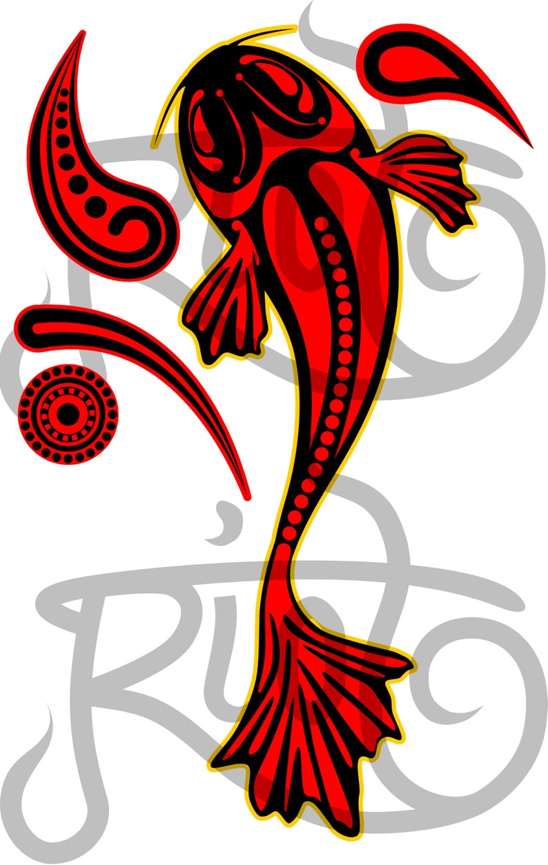 Download Koi Paisley SVG PDF JPEG Digital download Cut Files | Etsy