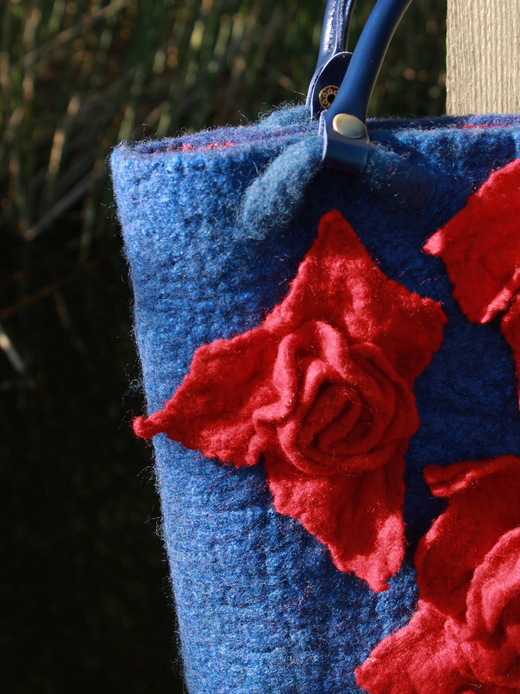 Handmade Statement Bag, Wool Tote Bag, Woolen Groceries Bag