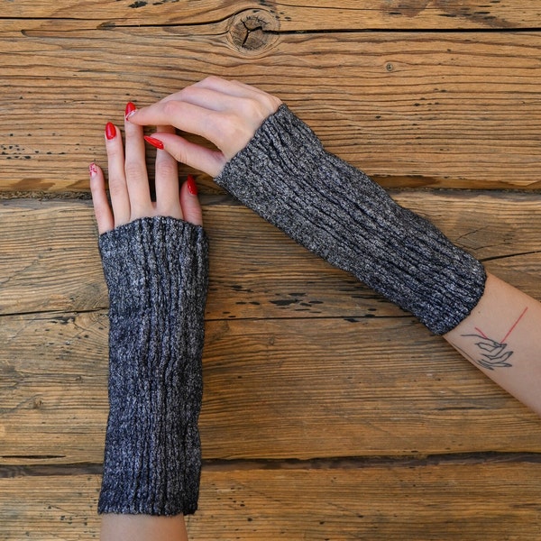 Hand warmers, Armstulpen, Handstulpen, Wool long arm sleeves for women, Arm warmers, Handmade fingerless mitts for her, Mom day gift idea