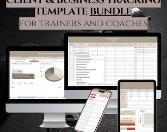 Personal Trainer Client Tracking Template BUNDLE, Client Program, TDEE and BMI Calculator, Exercise Log, Measurement Tracker, Google Sheets