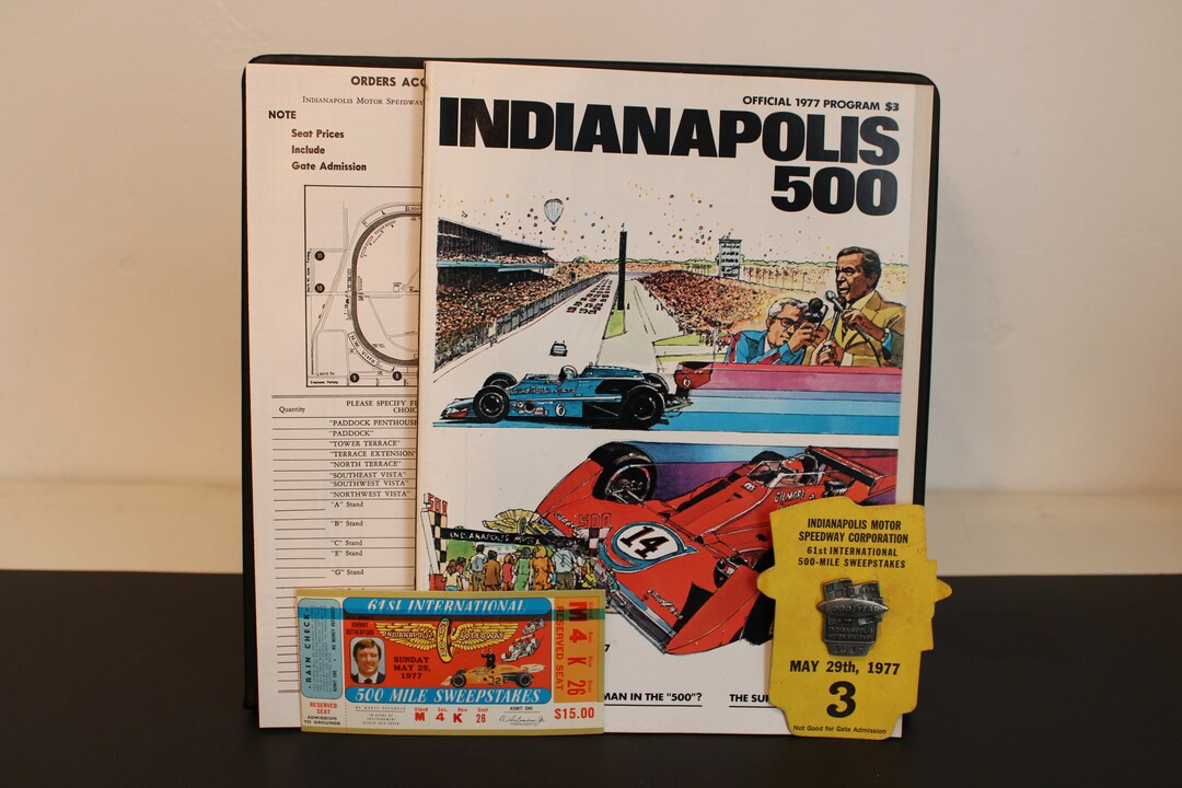 1977 Indy 500 Racing Collectors Lot Indianapolis Race Program, Pit ...