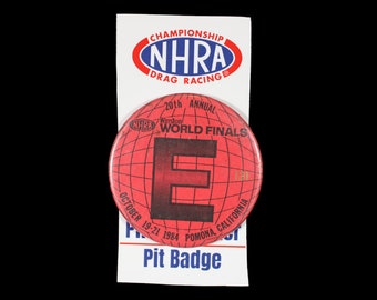 1984 NHRA Winston World Finals Press Pass Pin, Pomona California