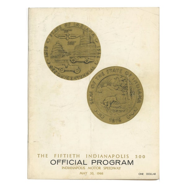 1966 Indy 500 Race Program! Rare Indianapolis Auto Racing Programs, Graham Hill Win Lotus Winner, Original Vintage Magazine & Ads, Formula 1