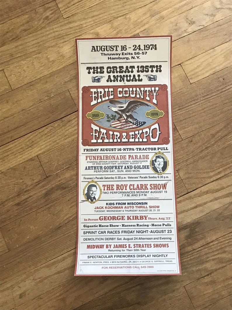 1972 Erie County NY County Fair Poster Original Vintage Jack Etsy