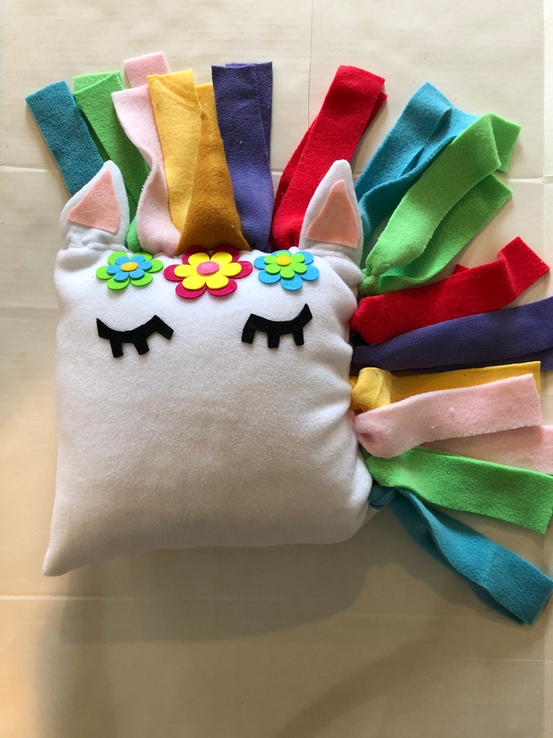 Unicorn Pillow No Sew Easy Knotting Craft Kit Craft Kit | Etsy