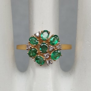 Certified Emerald Ring, 18k Gold Natural Genuine Emerald & Natural Diamond Ring